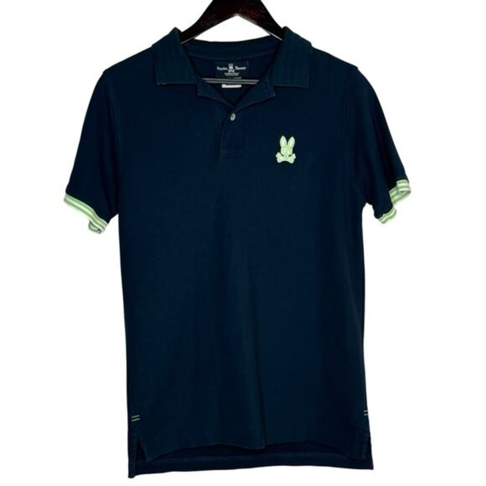 Psycho Bunny Navy Blue Woman's Short Sleeve Polo Shirt UK Size 4 Us Size XS - Picture 2 of 7